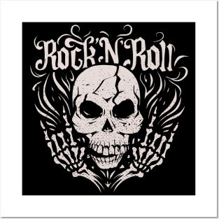 Rock n Roll Skull Posters and Art